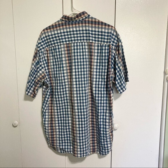 LEVIS Dockers Indigo Vintage 90s Button Up Shirt Mens Plaid Medium - Picture 7 of 12